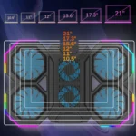 F12 6 Fans USB Semiconductor Computer Radiator Notebook Stand with Phone Holder - Image 3