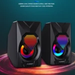 FOREV FV-209 One Pair Digital Mini Speakers Multimedia Colorful Lights Subwoofer Small Speaker - Image 2