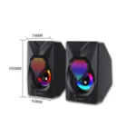 FOREV FV-209 One Pair Digital Mini Speakers Multimedia Colorful Lights Subwoofer Small Speaker - Image 3
