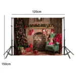 2.1m x 1.5m 3D Christmas Fireplace Studio Background Cloth - Image 3