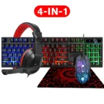 LD-126 4 in 1 Luminous Keyboard + Mouse + Earphone + Mouse Pad Set - Image 2