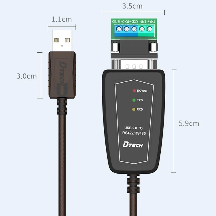 TBD0601719201_B2.webp DTECH DT-5019 USB to RS485 / RS422 Conversion Cable, FT232 Chip, Length: - Image 3