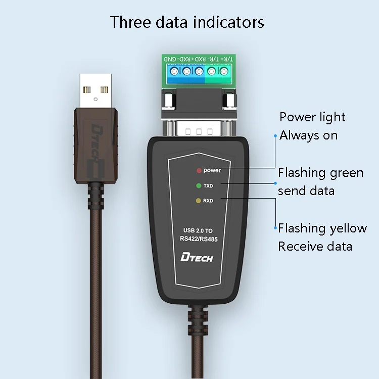 TBD0601719201_B3.webp DTECH DT-5019 USB to RS485 / RS422 Conversion Cable, FT232 Chip, Length: - Image 4