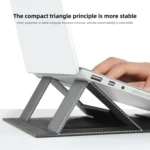 Laptop Leather Folding Stand Tablet Phone Holder - Image 6