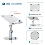 Z30 360 Rotating Lifting Aluminum Alloy Laptop Bracket - Image 5