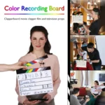 30 X 25cm English Colorful Acrylic Clapperboard TV Film Movie Clapper Board - Image 5