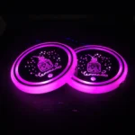 1 Pair 68mm LED Smart Light-Emitting Coaster Light Car Cup Slot Atmosphere Light