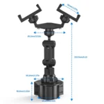 Double Chuck Rotary Multifunctional Cup Holder Mobile Phone Holder - Image 3