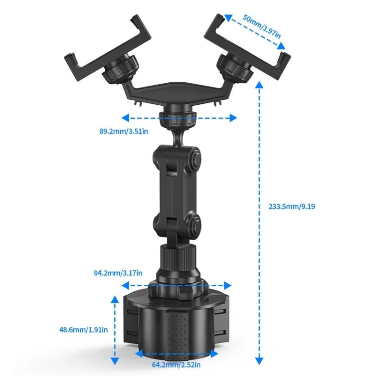 TBD0601940901_B2.webp Double Chuck Rotary Multifunctional Cup Holder Mobile Phone Holder - Image 3