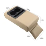 Car Armrest Box Increased Support With Rear Seat Water Cup Holder - Image 3