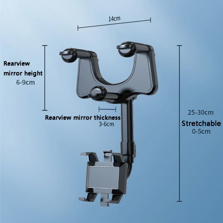 TBD0601946801_B2.webp ZJ099 360 Degree Rotating Car Rearview Mirror Phone Holder - Image 3