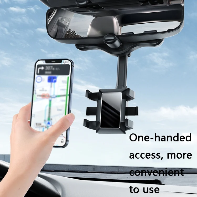 TBD0601946801_B6.webp ZJ099 360 Degree Rotating Car Rearview Mirror Phone Holder - Image 7