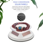 12cm Solar Rotating Display Stand Props Turntable - Image 3