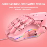 E32  7 Keys 3200 DPI Pink Girls RGB Glowing Wired Mouse Gaming Mouse, Interface: - Image 6