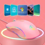 E32  7 Keys 3200 DPI Pink Girls RGB Glowing Wired Mouse Gaming Mouse, Interface: - Image 7