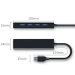 4 X USB 2.0 Ports HUB Converter, Cable Length: 15cm,Style: - Image 3