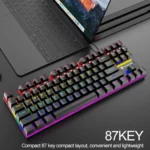 XUNFOX K80 87 Keys Wired Gaming Mechanical Illuminated Keyboard, Cable Length:1.5m - Image 6