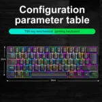 ZIYOU LANG T60 62-Key RGB Luminous Mechanical Wired Keyboard, Cable Length:1.5m - Image 5