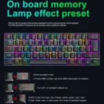 ZIYOU LANG T60 62-Key RGB Luminous Mechanical Wired Keyboard, Cable Length:1.5m - Image 6