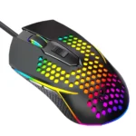 LEAVEN S50 6Keys Macro Definition Programmable RGB Lighted Gaming Wired Mouse, Cable Length: 1.5m