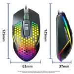 LEAVEN S50 6Keys Macro Definition Programmable RGB Lighted Gaming Wired Mouse, Cable Length: 1.5m - Image 3