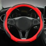 Leather Carbon Fiber Stitching Car Steering Wheel Set, Diameter:
