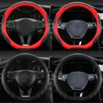 Leather Carbon Fiber Stitching Car Steering Wheel Set, Diameter: - Image 7