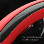 Leather Carbon Fiber Stitching Car Steering Wheel Set, Diameter: - Image 3