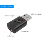 5.0 Bluetooth Transmitter AUX Receiver USB Dual Output Computer Audio Adapter - Image 4