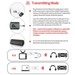 5.0 Bluetooth Transmitter AUX Receiver USB Dual Output Computer Audio Adapter - Image 7
