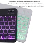 78 Keys 10 Inch RGB Colorful Backlit Bluetooth Keyboard For Mobile Phone / Tablet - Image 4