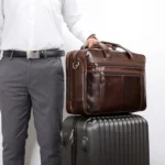 Men Retro Oil Wax Leather Handbag 17 Inch Computer Bag Shoulder Diagonal Briefcase - Image 7