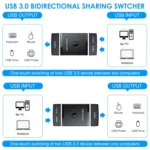T25 2 In 1 USB3.0 Bidirectional Switch Printer Sharer Splitter - Image 6