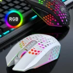 FMOUSE  X801 8 Keys 1600DPI Hollow Luminous Gaming  Office Mouse,Style: - Image 2