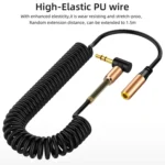 3.5mm Male To Female Spring AUX Extension Cable Speaker Audio Cable, Cable Length: 1.5m - Image 2