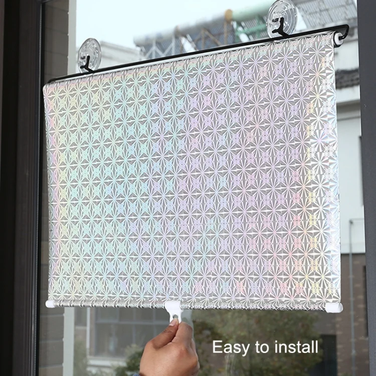 TBD0602344006_B3.webp Suction Cup Car Shade Curtain Window Telescopic Roller Blind, Size: 50x125cm Silver Laser - Image 4