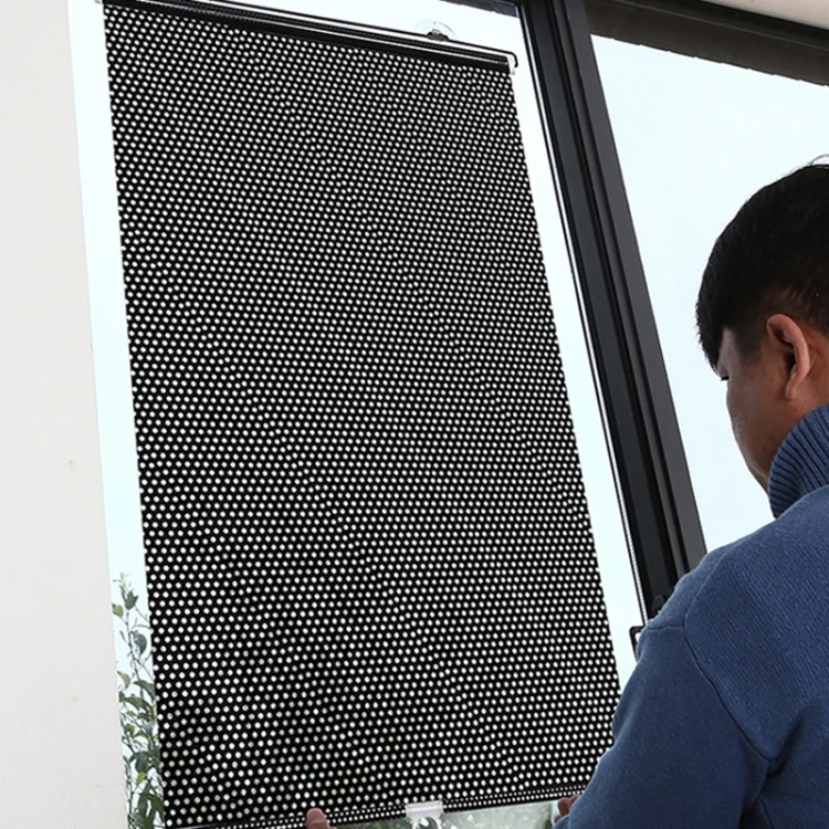 TBD0602344006_B4.webp Suction Cup Car Shade Curtain Window Telescopic Roller Blind, Size: 50x125cm Silver Laser - Image 5