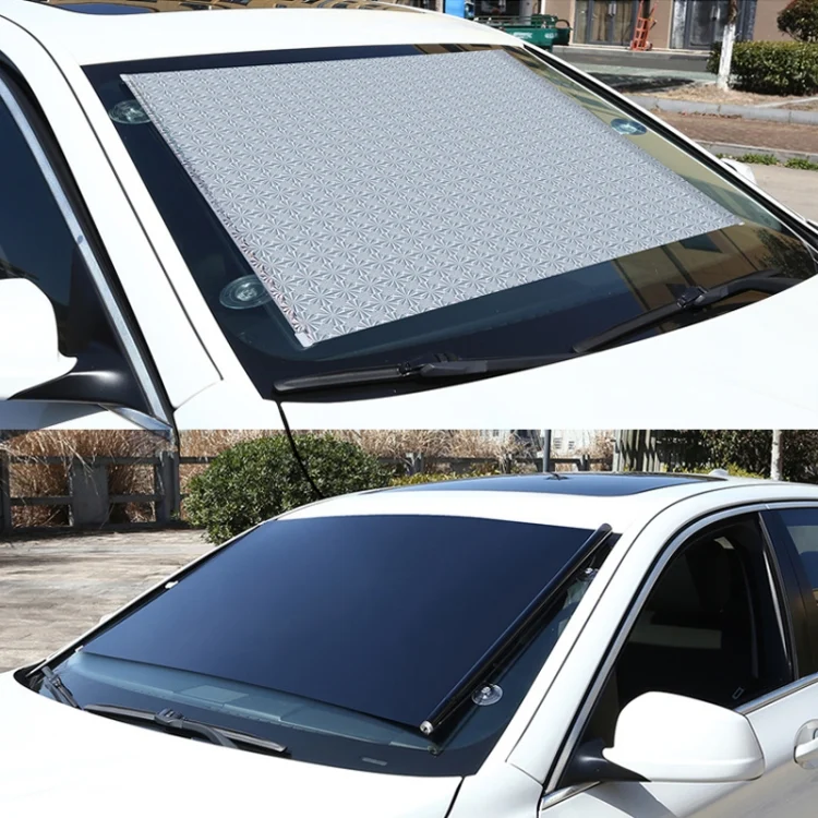 TBD0602344006_B5.webp Suction Cup Car Shade Curtain Window Telescopic Roller Blind, Size: 50x125cm Silver Laser - Image 6