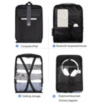 Men Business Shoulder USB External Interface Computer Bag, Color: 8001 Black - Image 6