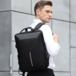 Men Business Shoulder USB External Interface Computer Bag, Color: 8001 Black - Image 7