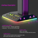 Dual USB RGB Color Changing Gaming Headset Stand - Image 4