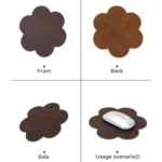 CONTACTS FAMILY Crazy Horse Leather Retro Petal Office Mouse Pad - Image 2