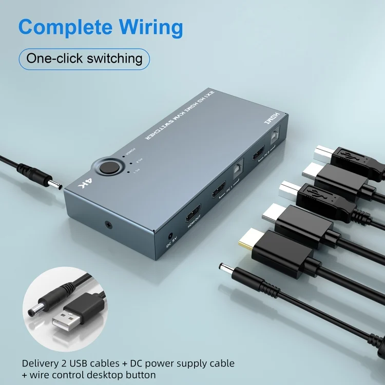 TBD0602383001_B2.webp 2 In 1 Out 4K 60Hz KVM HDMI Switch  USB Swltch Splitter Box HUB - Image 3