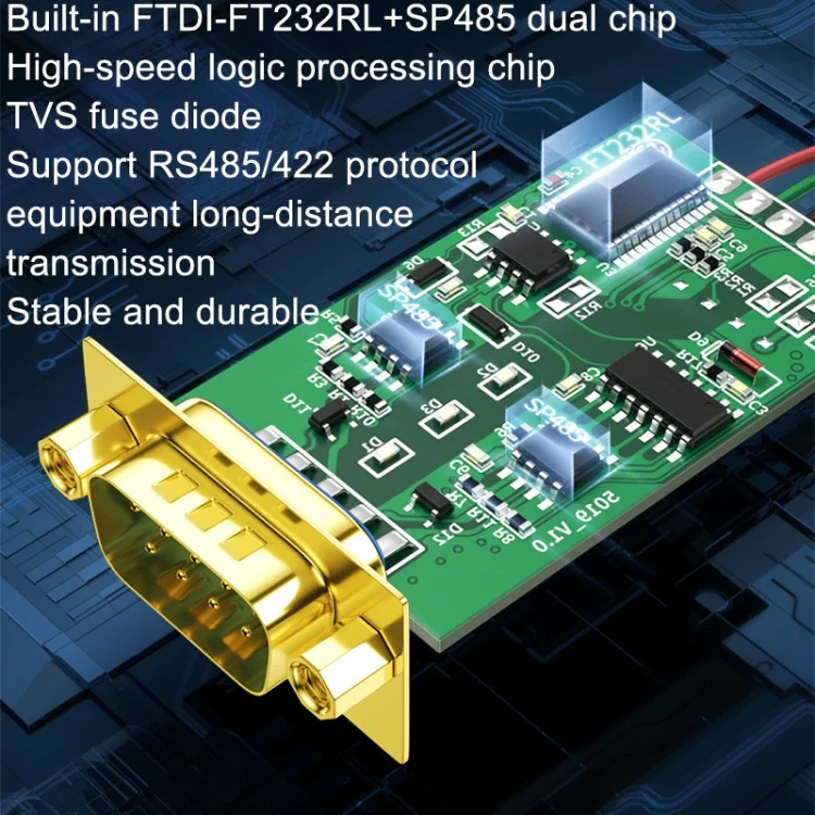 TBD06024265_5.webp DTECH DT-5119 0.5m USB To RS485/422 Industrial Converter Serial Line Communication Adapter - Image 6