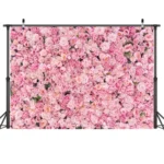2.1m X 1.5m Pink Rose Wall Background Festive Party Photography Cloth