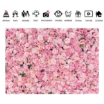 2.1m X 1.5m Pink Rose Wall Background Festive Party Photography Cloth - Image 2