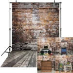 2.1m X 1.5m Brick Wall And Wooden Floor Photography Background - Image 2