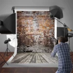 2.1m X 1.5m Brick Wall And Wooden Floor Photography Background - Image 5