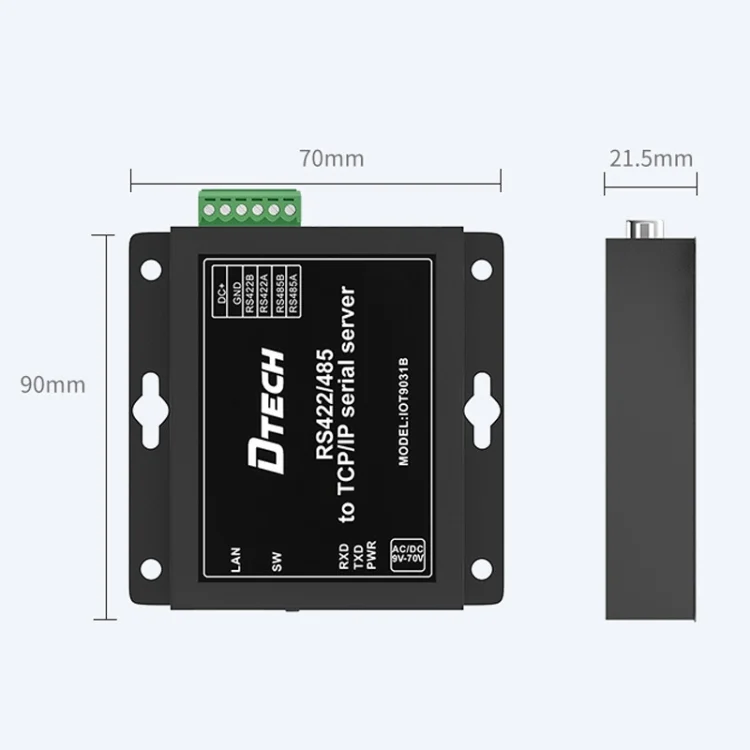 TBD06024545_2.webp DTECH IOT9031B RS485/422 To TCP/IP Ethernet Serial Port Server, CN Plug - Image 3
