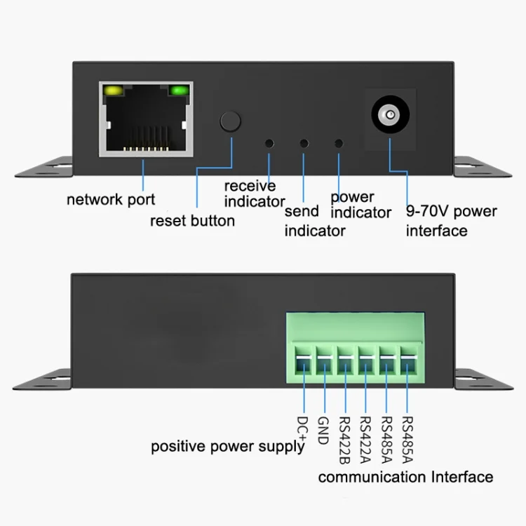 TBD06024545_3.webp DTECH IOT9031B RS485/422 To TCP/IP Ethernet Serial Port Server, CN Plug - Image 4